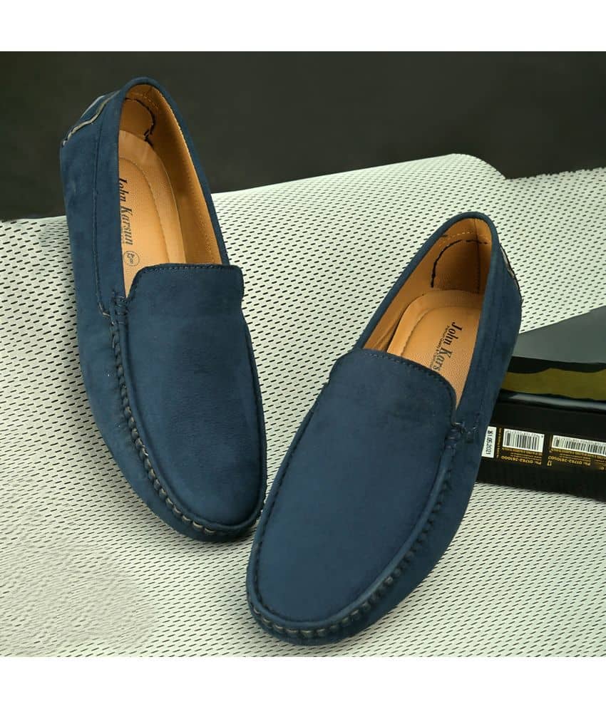 John Karsun - Blue Men's Slip on - Formal Shoes | Buy online on ZillyBuy
