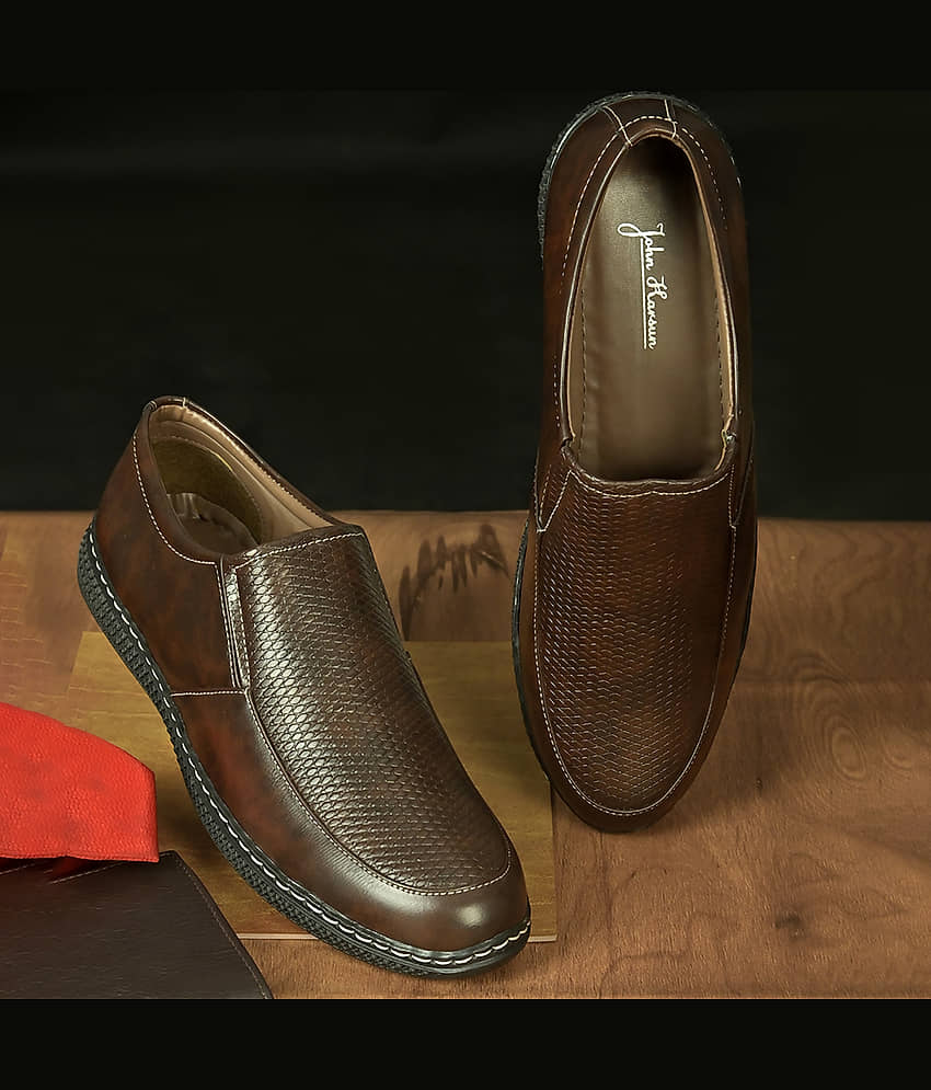 John Karsun - Brown Men's Slip-on Shoes - Casual Shoes | Buy online on ZillyBuy