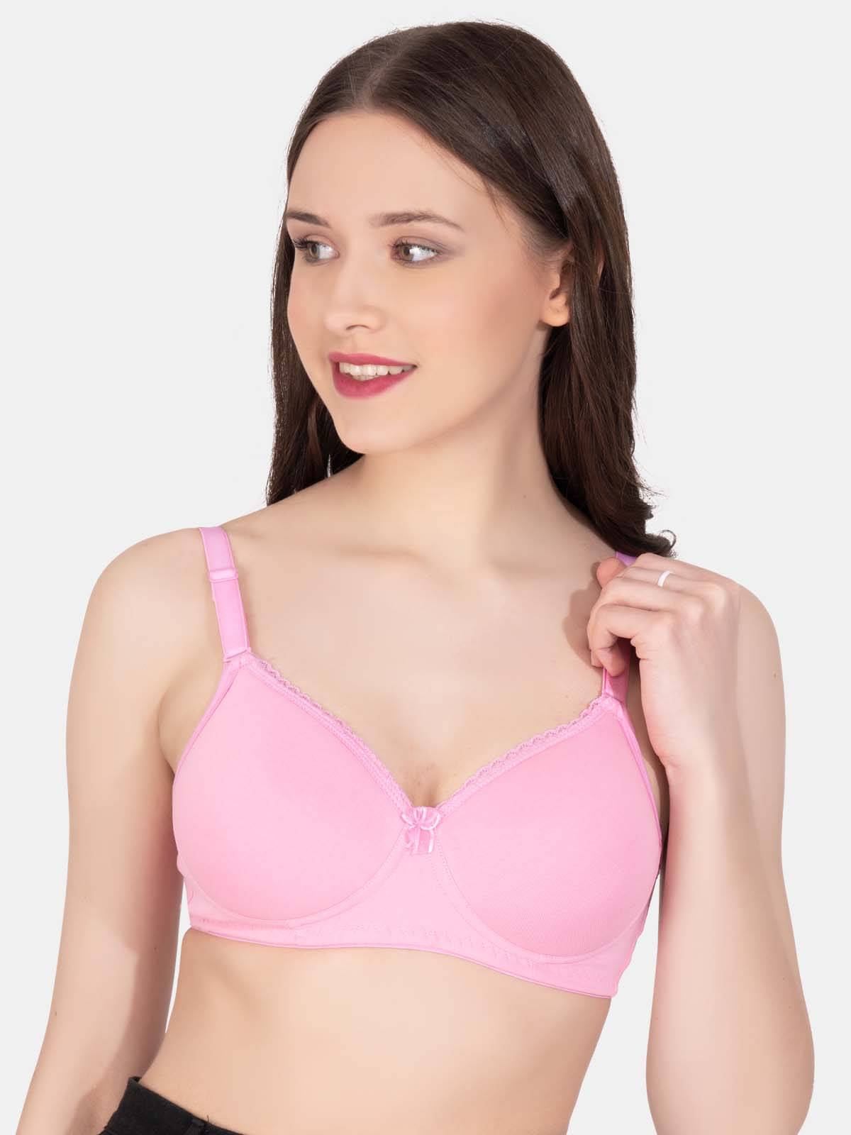     			LACYLUXE Cotton Blend Lightly Padded Women's Everyday Bra ( Pink )