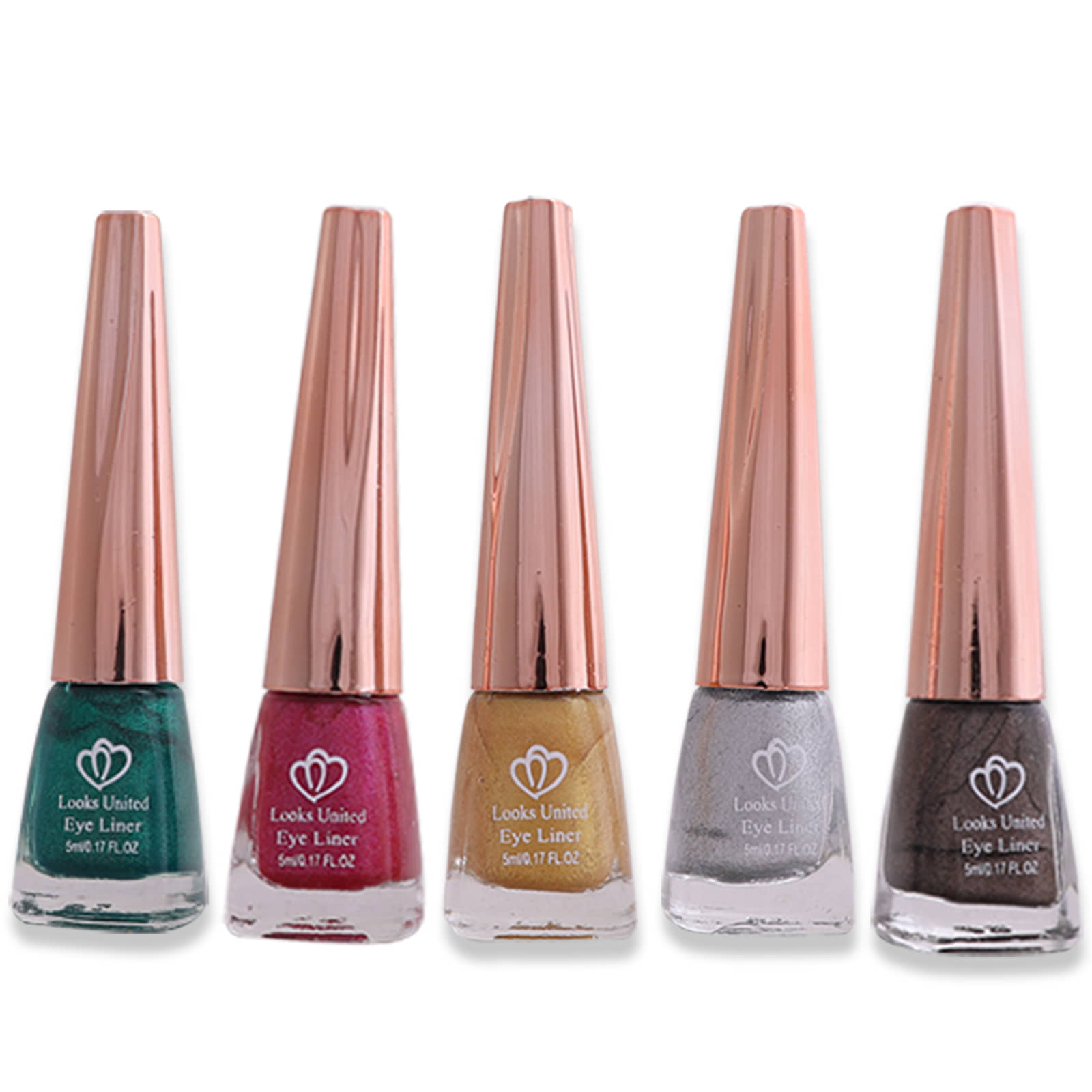 Looks United - Brown Metalic Eye Liner Liquid ( Pack of 5 ) - Makeup - Eyes | Buy online on ZillyBuy