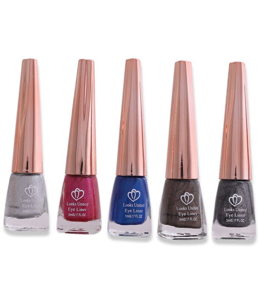 Looks United - Brown Metalic Eye Liner Liquid ( Pack of 5 ) - Makeup - Eyes | Buy online on ZillyBuy