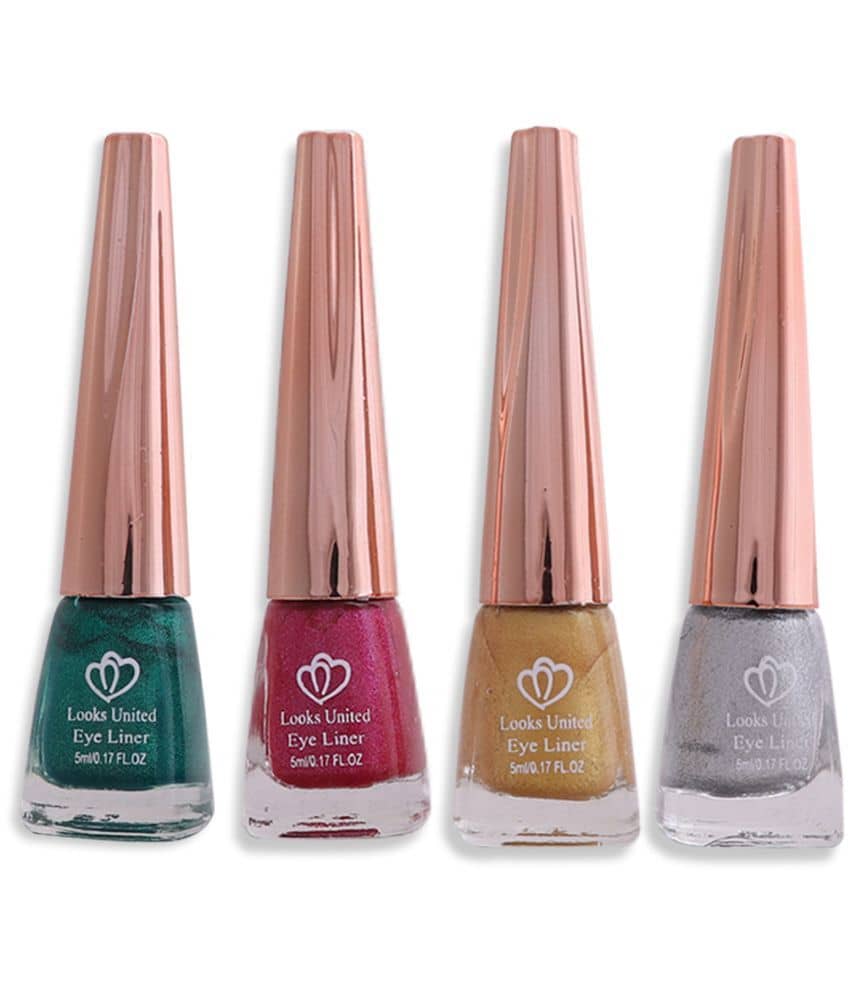 Looks United - Silver Metalic Eye Liner Liquid ( Pack of 4 ) - Makeup - Eyes | Buy online on ZillyBuy