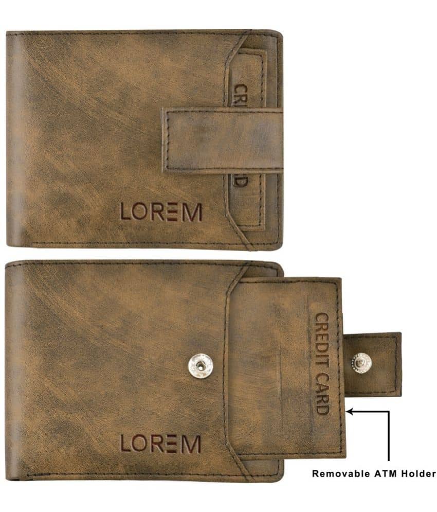 Lorem - Brown Faux Leather Men's Anti-theft Wallet ( Pack of 1 ) - Handbags | Buy online on ZillyBuy