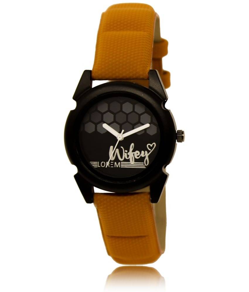     			Lorem - Brown PU Analog Womens Watch