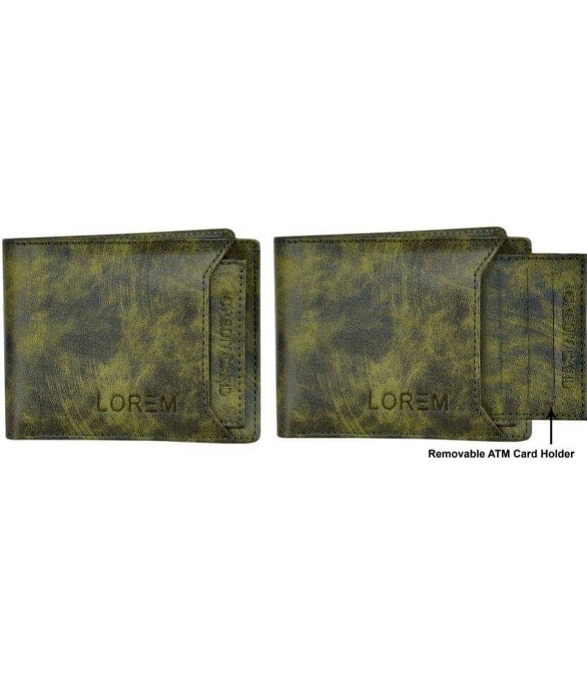     			Lorem - Green Faux Leather Men's Two Fold Wallet ( Pack of 1 )