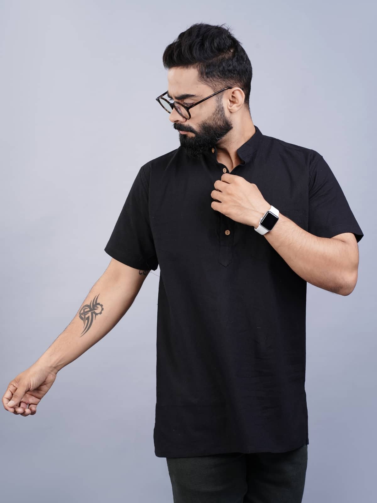 QuaClo - Black Cotton Men's Regular Kurta ( Pack of 1 ) - Kurtas & Kurta Sets | Buy online on ZillyBuy