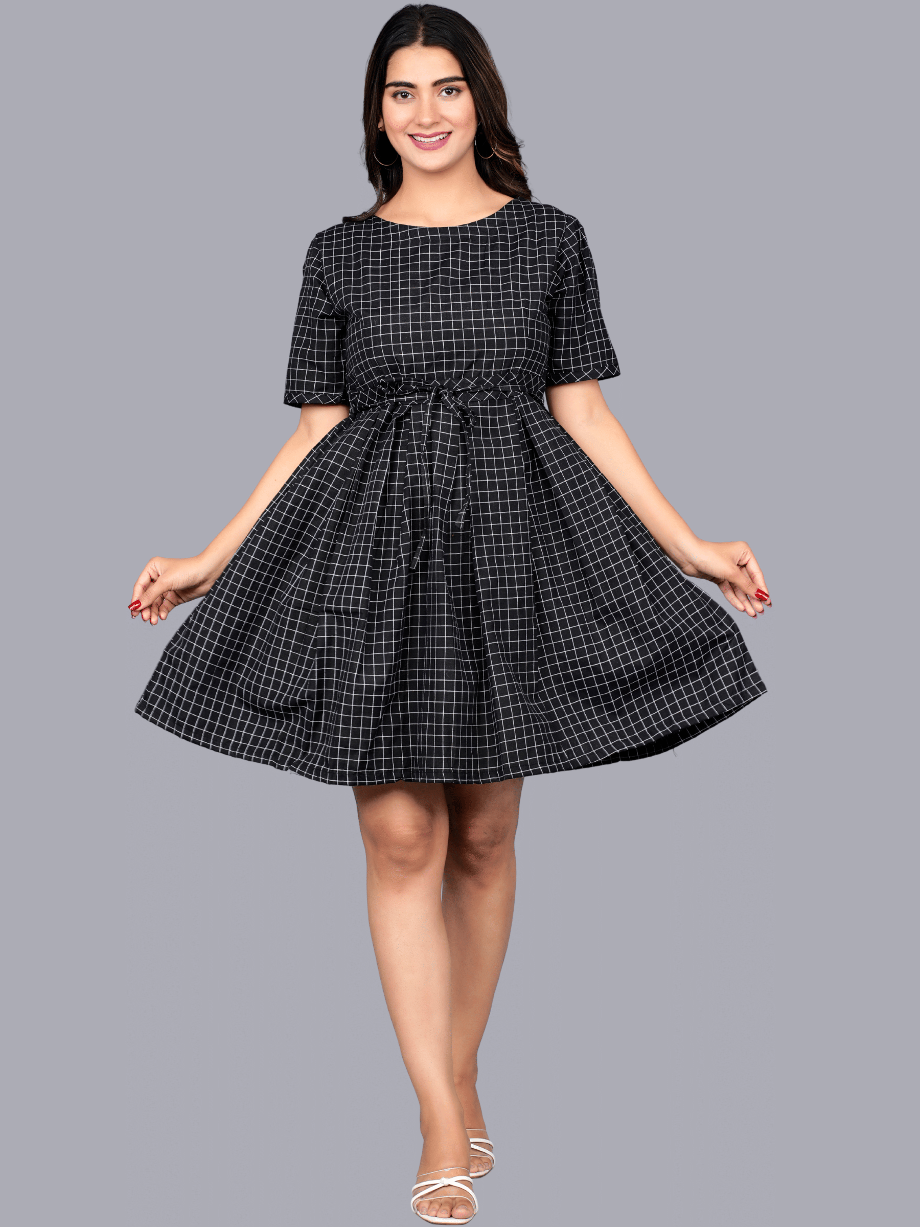     			QuaClo - Black Cotton Women's A-line Dress ( Pack of 1 )