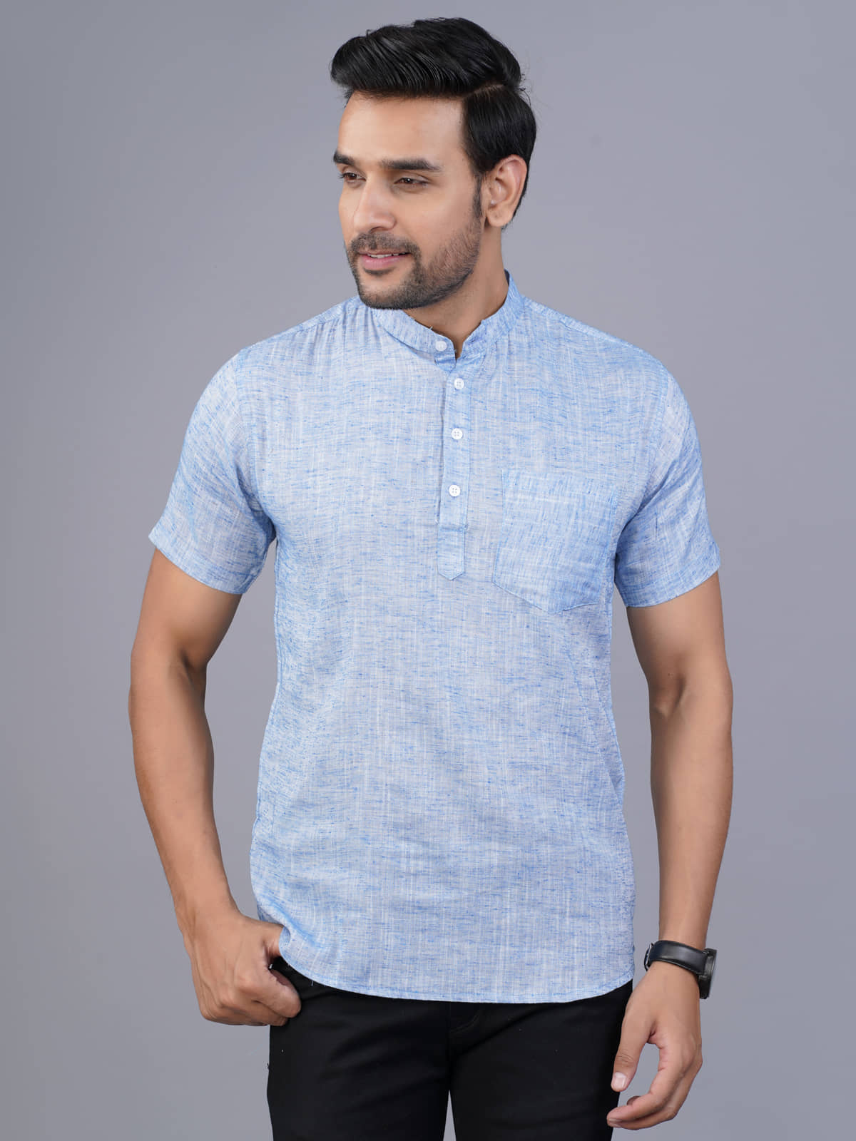 QuaClo - Blue Cotton Men's Regular Kurta ( Pack of 1 ) - Kurtas & Kurta Sets | Buy online on ZillyBuy