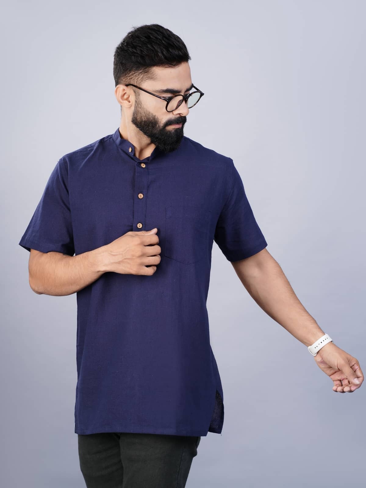 QuaClo - Blue Cotton Men's Regular Kurta ( Pack of 1 ) - Kurtas & Kurta Sets | Buy online on ZillyBuy