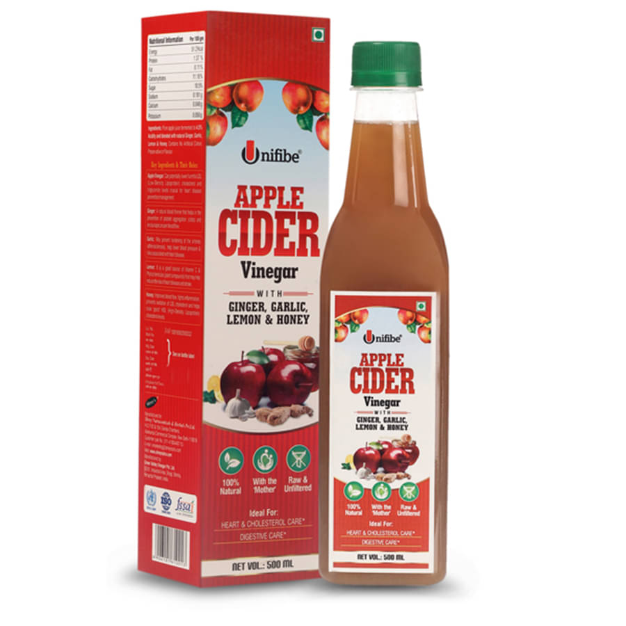 Unifibe Ginger Garlic Honey Apple Cider Vinegar for Weight Management 500 ml     			Unifibe Ginger Garlic Honey Apple Cider Vinegar for Weight Management 500 ml