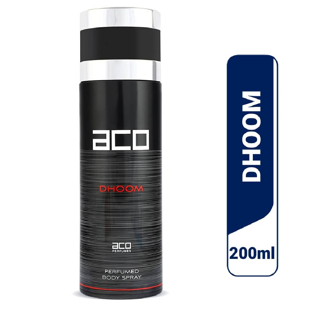     			aco perfumes - aco DHOOM Perfumed Body Spray 200ml Perfume Body Spray for Men 250 ml ( Pack of 1 )