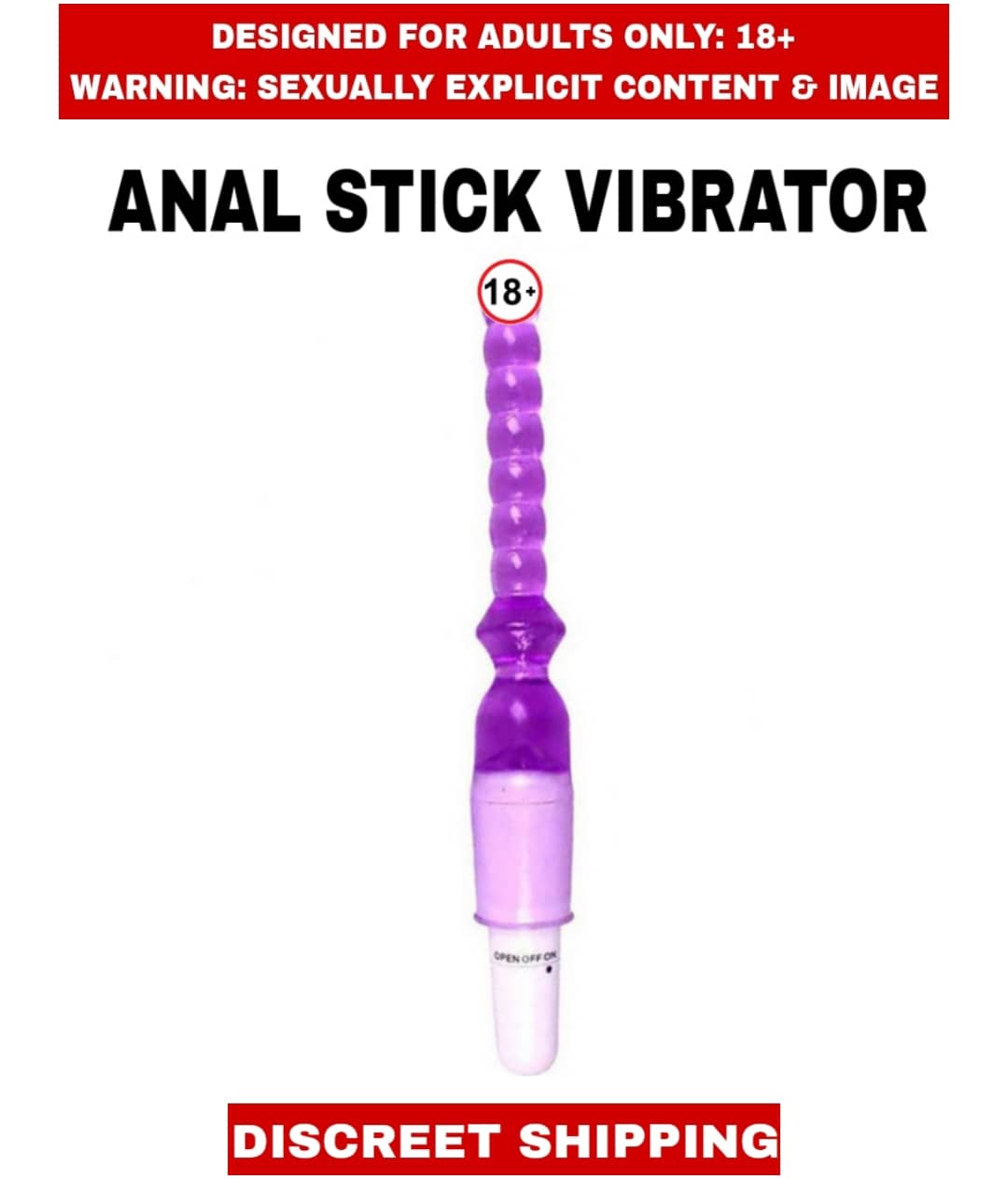 ADULT SEX TOYS JELLY ANAL BEADS SMOOTH STICK G-Spot Vibrator For UNISEX