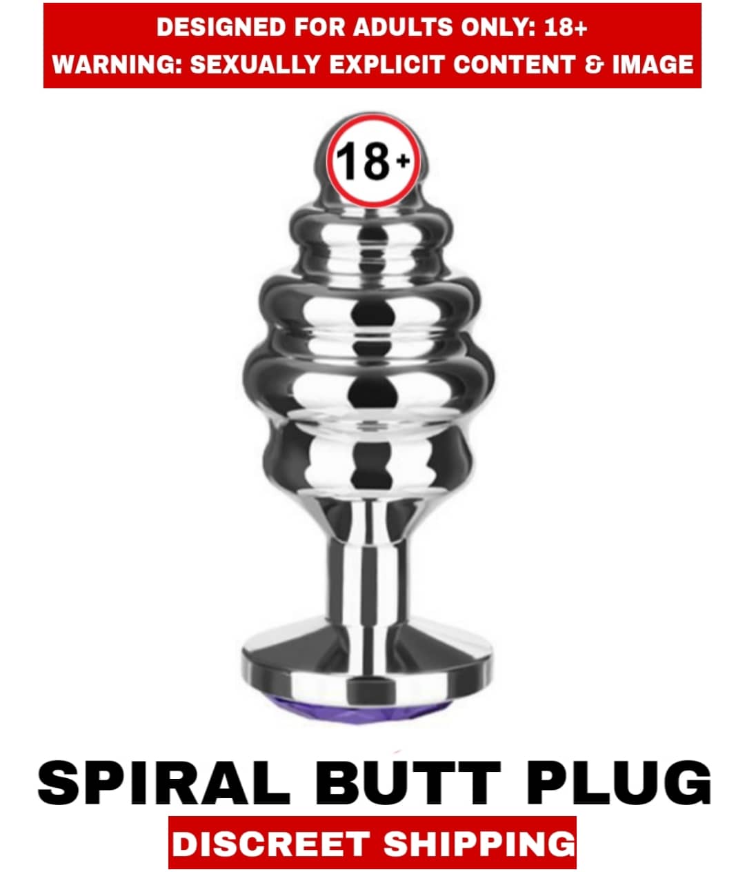 ADULT SEX TOYS SPIRAL STEEL METAL BUTT ANAL BEADS PLUG For UNISEX