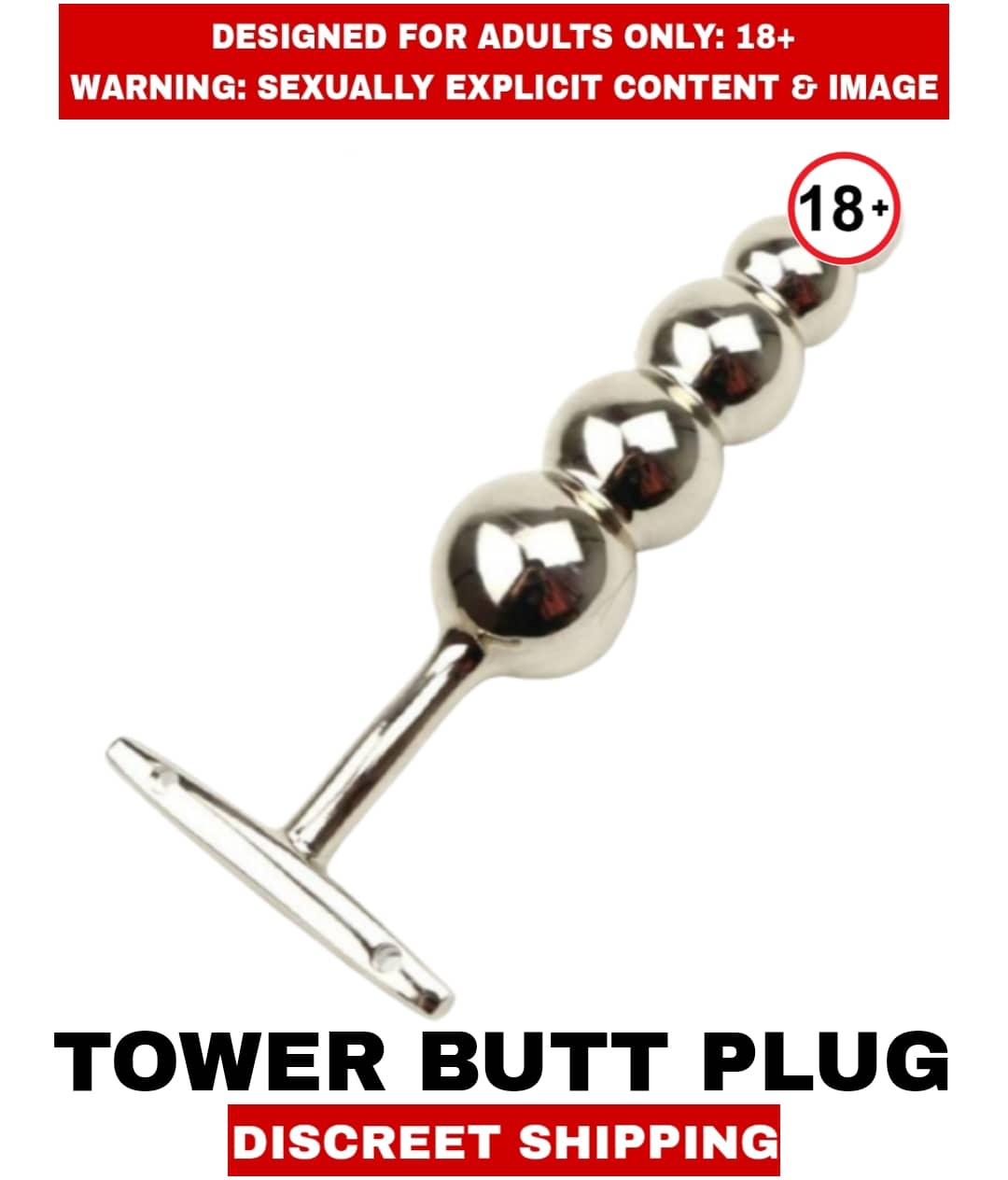 ADULT SEX TOYS TOWER BUTT PLUG STAINLESS STEEL SEXUAL ANAL PLUG SES TOY FOR MEN & WOMEN