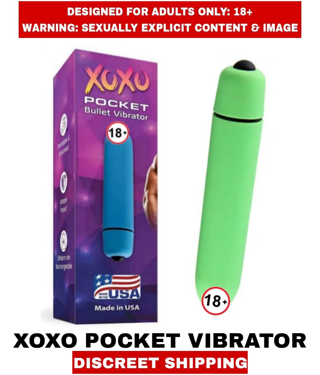 ADULT SEX TOYS XOXO MINI POCKET VIBRATOR For UNISEX