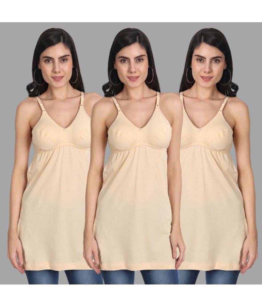 AIMLY Cotton Camisoles - Beige Pack of 3     			AIMLY Cotton Camisoles - Beige Pack of 3