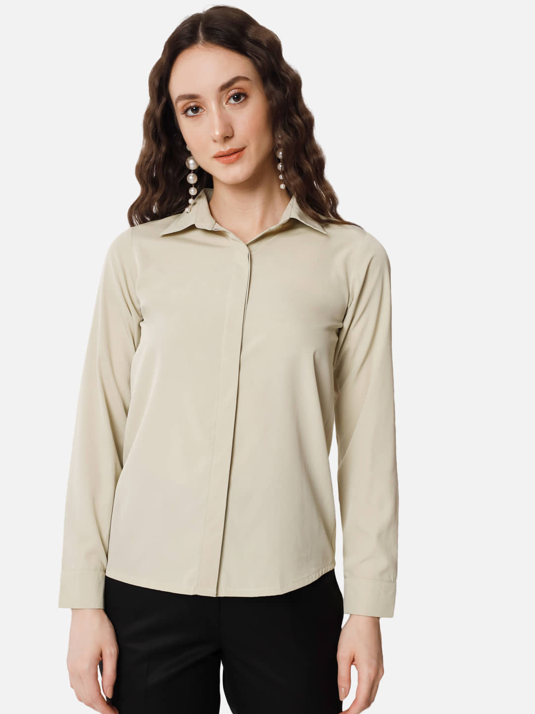 ALL WAYS YOU Women Solid Crepe Shirt ( Pink )