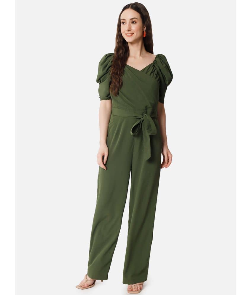 ALL WAYS YOU - Olive Crepe Regular Fit Women's Jumpsuit ( Pack of 1 )