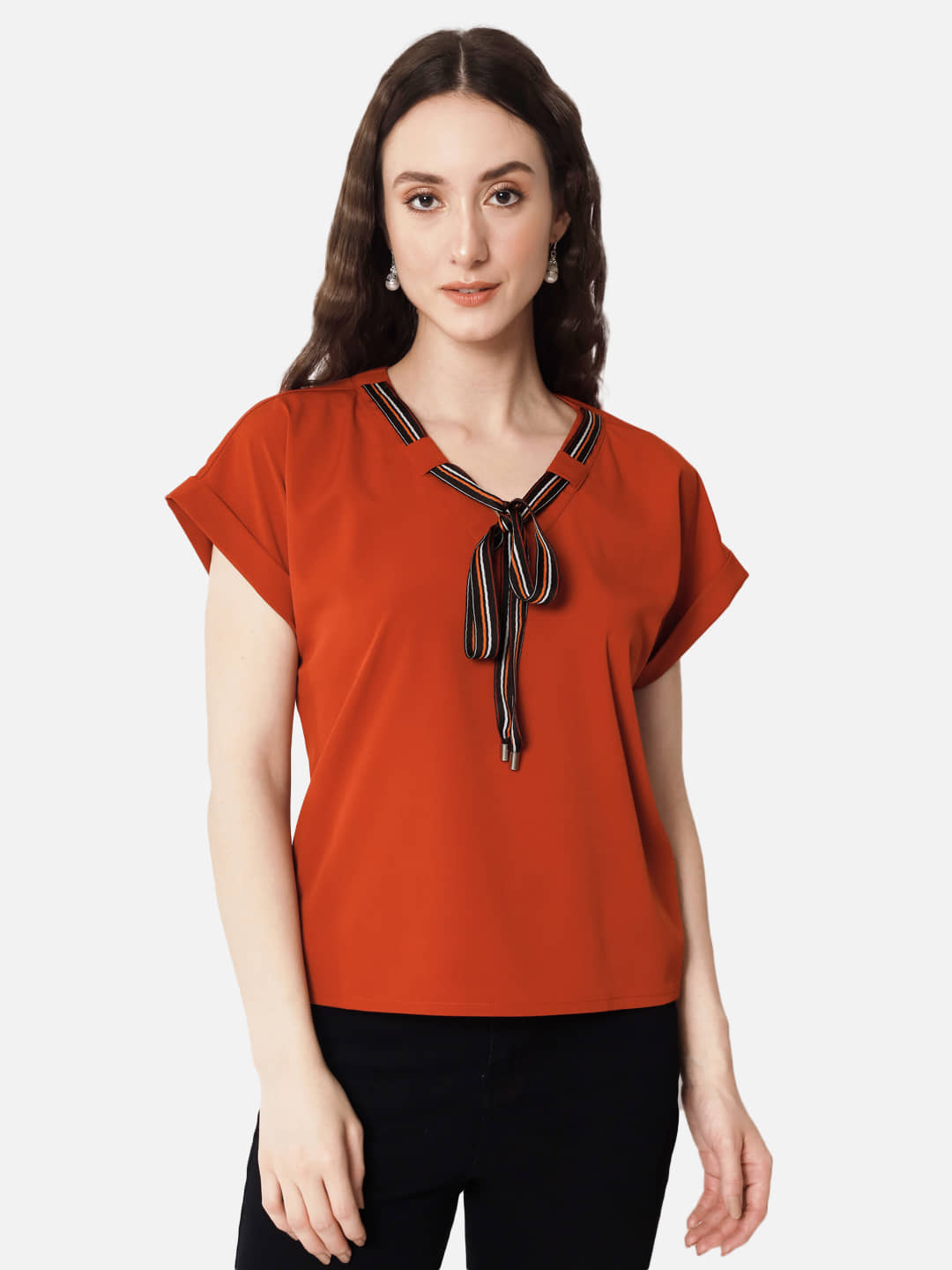 ALL WAYS YOU Women's Crepe Regular Top ( Rust )