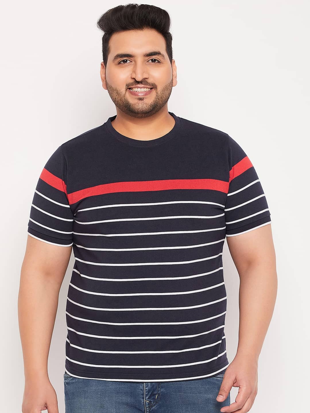 AUSTIVO Pack of 1 Cotton Blend Regular Fit Men's T-Shirt ( Multicolor )