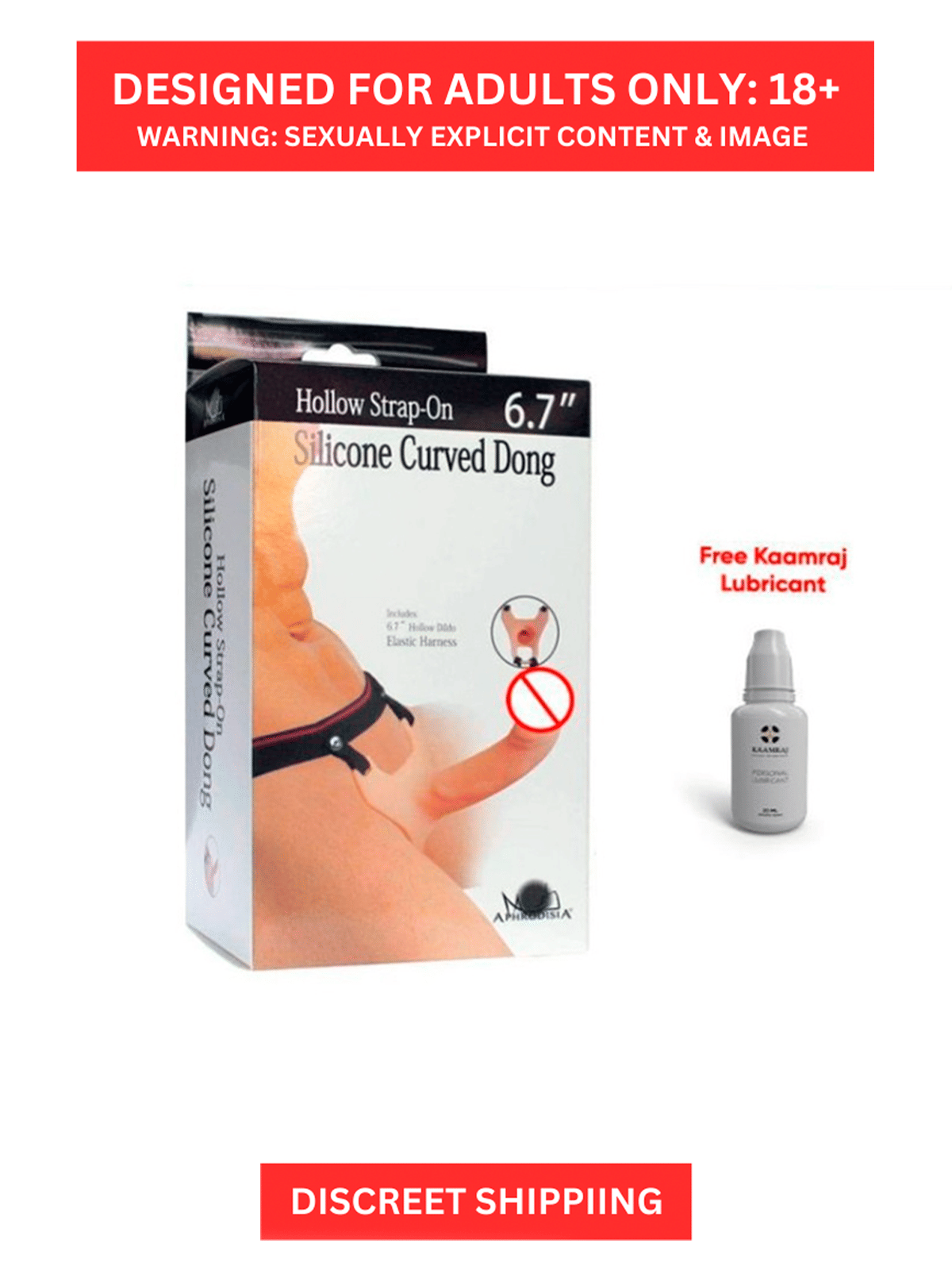 Body Safe Silicon Wearable Dildo For Men Sex Toy For Men And Couples By Naughty Nights + Free Kaamraj Lubricant