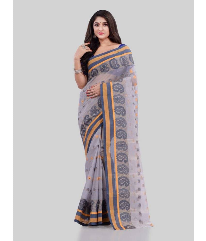     			Desh Bidesh Cotton Printed Saree Without Blouse Piece ( Grey )