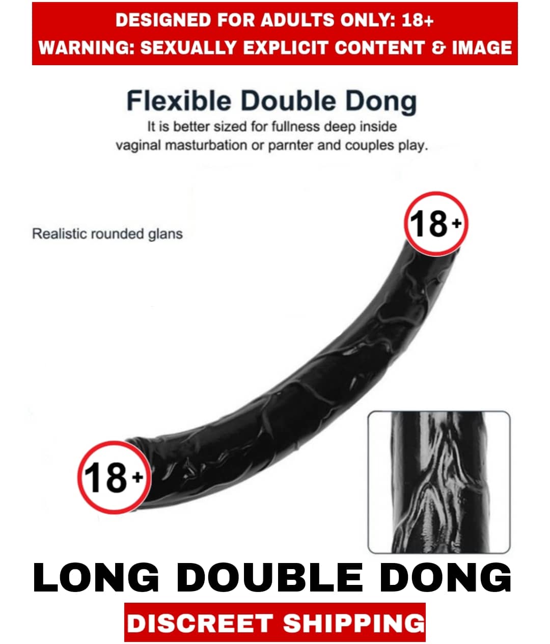 FEMALE ADULT SEX TOYS LONG DOUBLE DONG Smooth Silicon Dildo For Women