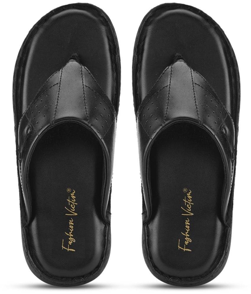     			Fashion Victim - Black Men's Leather Slipper