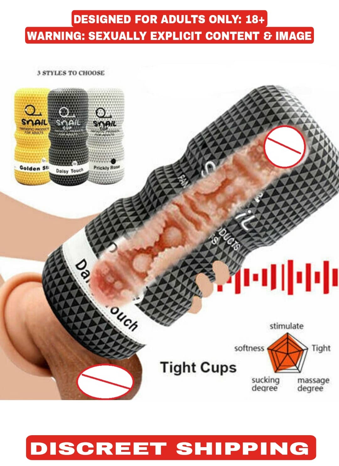 KAMAHOUSE SNAIL CUP MALE MASTURBATOR REALISTIC POCKET PUSSY STROKER VAGINA ORAL ANAL ADULT SEX TOY