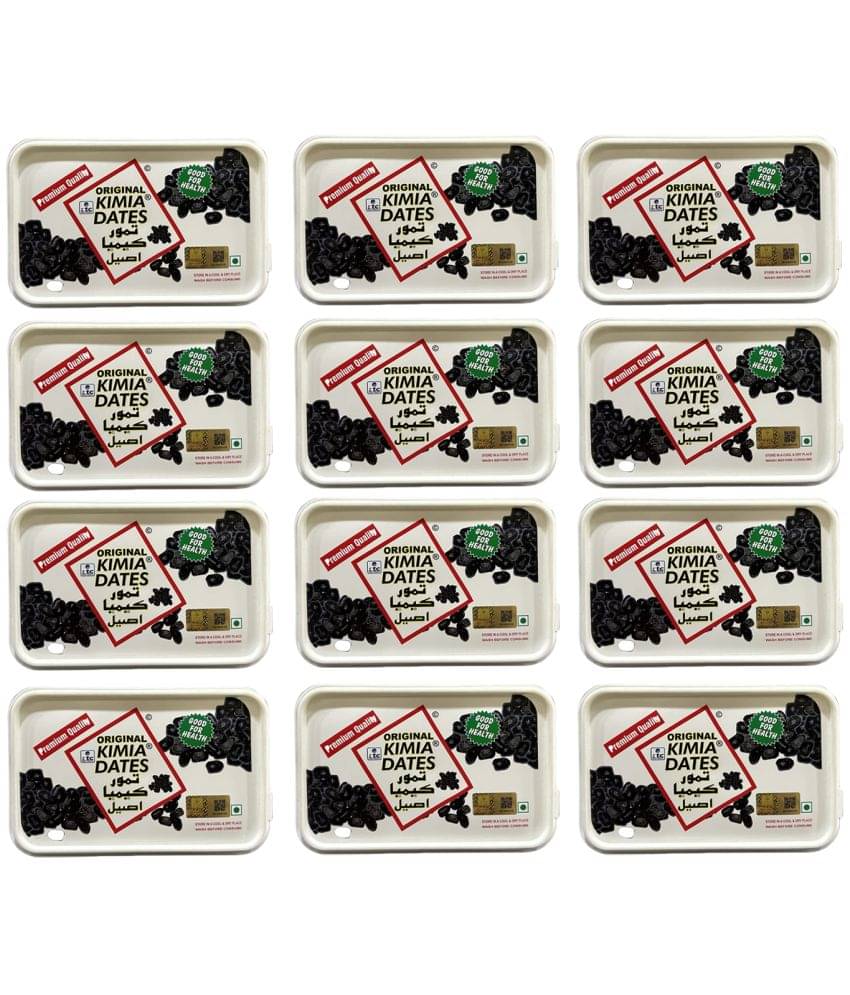     			Kimia Dates Original Mazafati Dates Juicy & Delicious Khajoor Rich In Fibre 400 gm (Pack of 12)