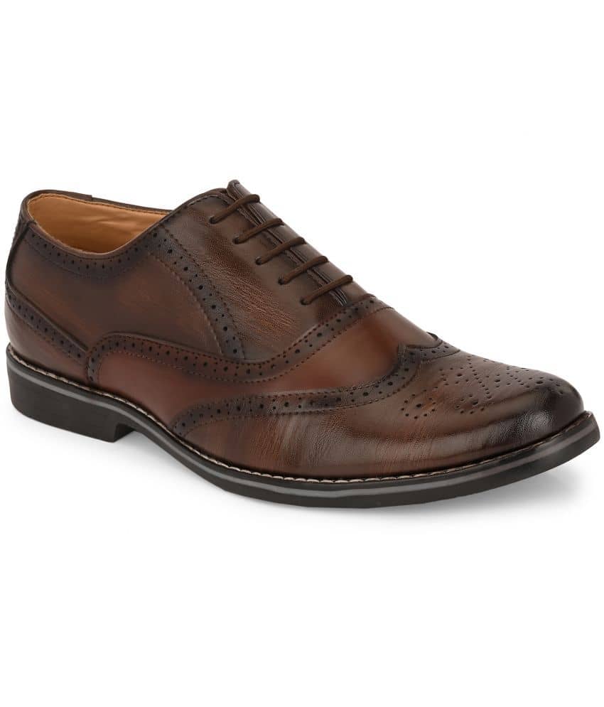Leeport - Brown Men's Brogue Formal Shoes - Formal Shoes | Buy online on ZillyBuy