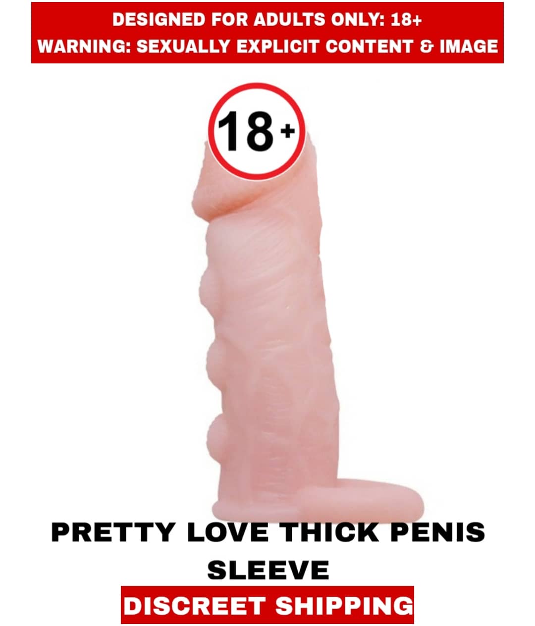 MALE ADULT PENIS PRETTY LOVE SMOOTH THICK SILICON EXTENDER SLEEVE For men