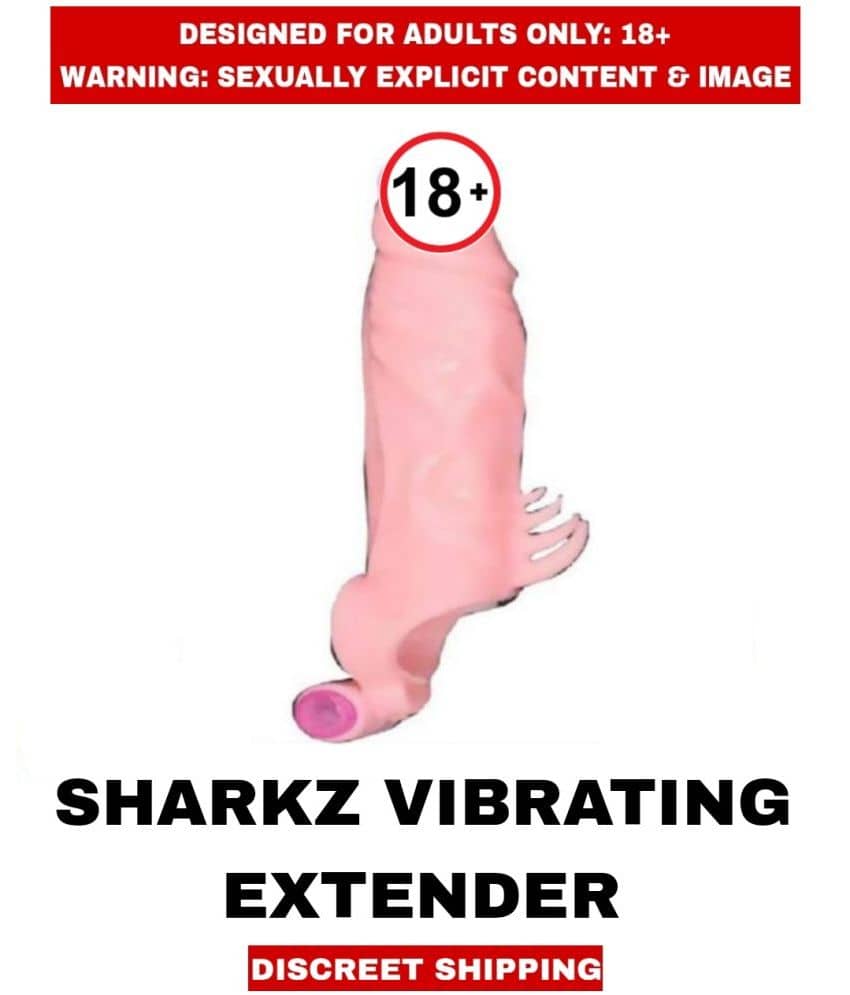 MALE SEX TOYS SHARKZ VIBRATING PENIS SLEEVE EXTENDER REUSABLE COCK RING AND REALISTIC PENIS SLEEVES For Men