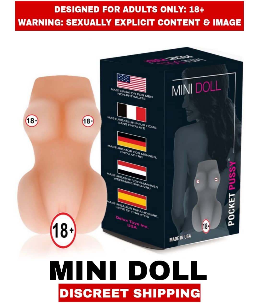MINI DOLL MASTURBATOR for Men - Silicone REAL Vagina FEEL