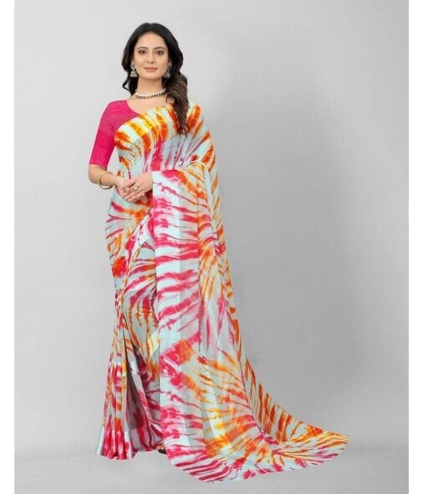 Sanjana Silk Georgette Dyed Saree With Unstitched Blouse Piece ( Multicolour ) Sanjana Silk Georgette Dyed Saree With Unstitched Blouse Piece ( Multicolour )
