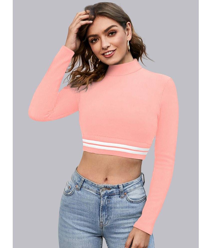     			Sanjana Silks - Peach Polyester Women's Crop Top ( Pack of 1 )
