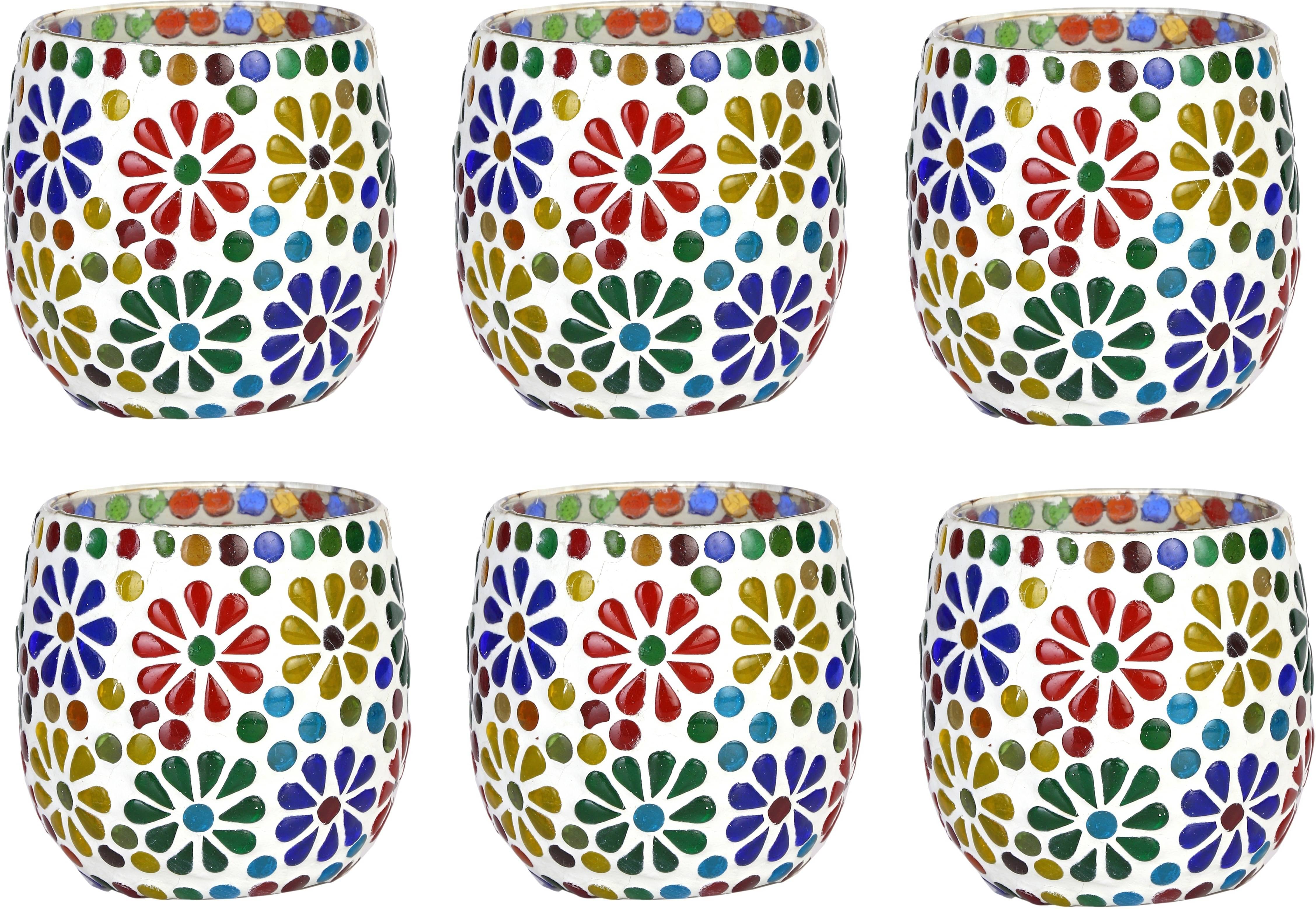 Somil Multicolour Table Top Glass Tea Light Holder - Pack of 6 Somil Multicolour Table Top Glass Tea Light Holder - Pack of 6