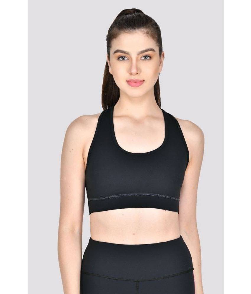 ACTIWIN - Black Polyester Lightly Padded Women's Sports Bra ( Pack of 1 ) ACTIWIN - Black Polyester Lightly Padded Women's Sports Bra ( Pack of 1 )