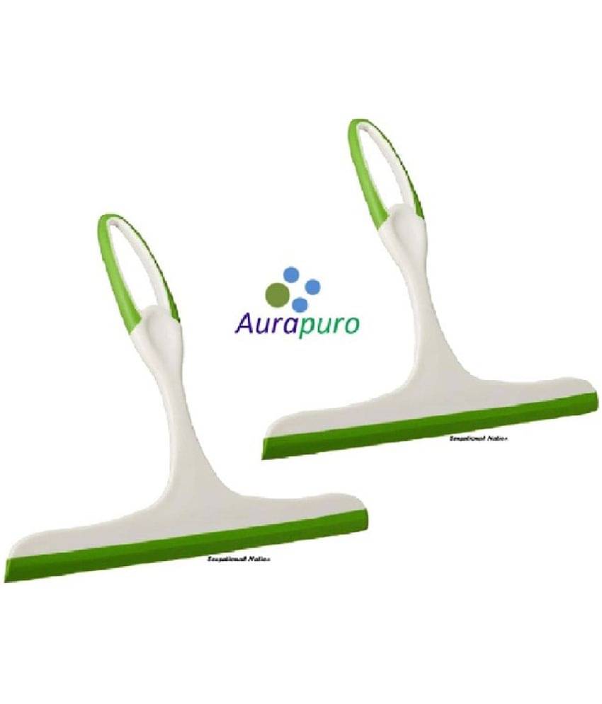     			AURAPURO 2 Pc Car Wash Wiper Windshield and Kitchen Table & Platform Cleaning Wiper Soft Silicone Handle (Color May Vary)