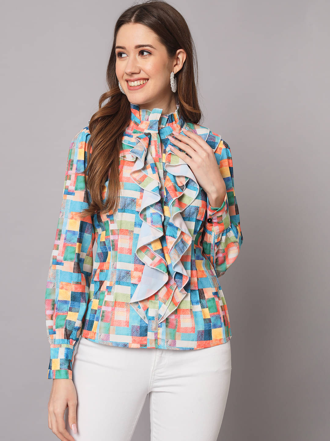 Addyvero Women's Polyester Regular Top ( Blue ) Addyvero Women's Polyester Regular Top ( Blue )