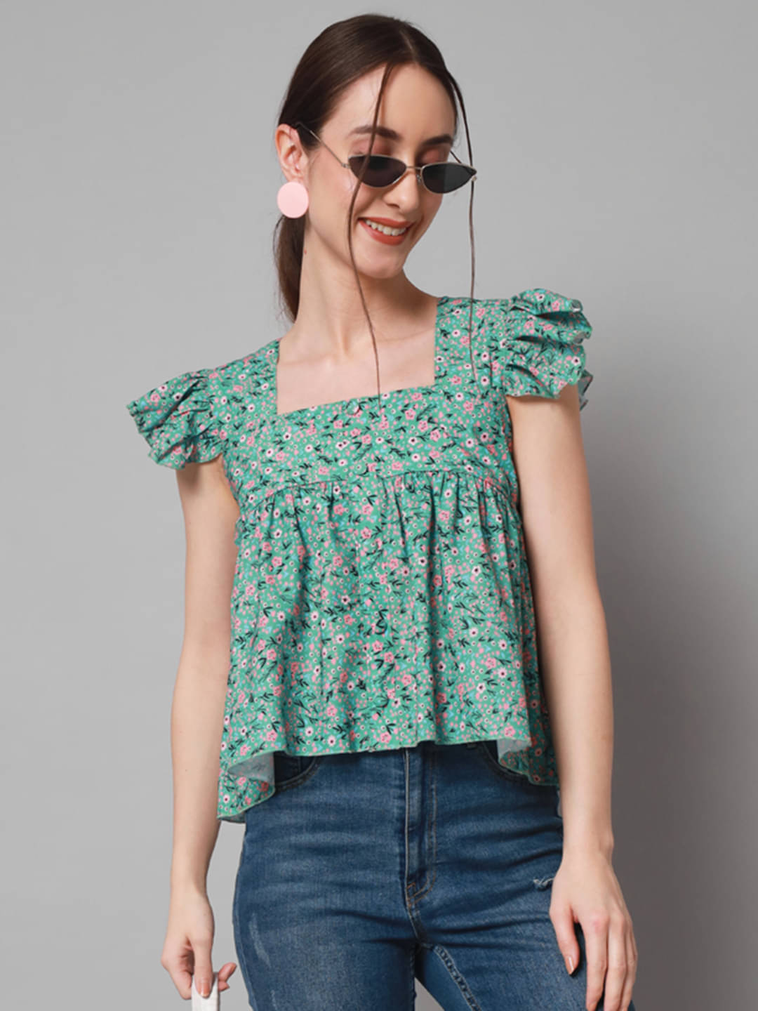 Addyvero Women's Polyester Regular Top ( Green )     			Addyvero Women's Polyester Regular Top ( Green )