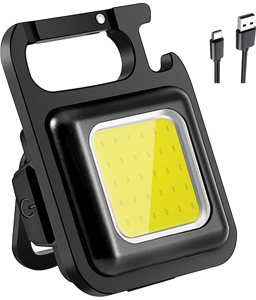 COB Small Flashlight,800 Lumens Rechargeable Keychain Mini Flashlight with 4 Light Modes,Ultralight Portable Pocket Light with Folding Bracket Bottle Opener and Magnet Base for Camping Walking - Sports and Fitness Equipment | Buy online on ZillyBuy