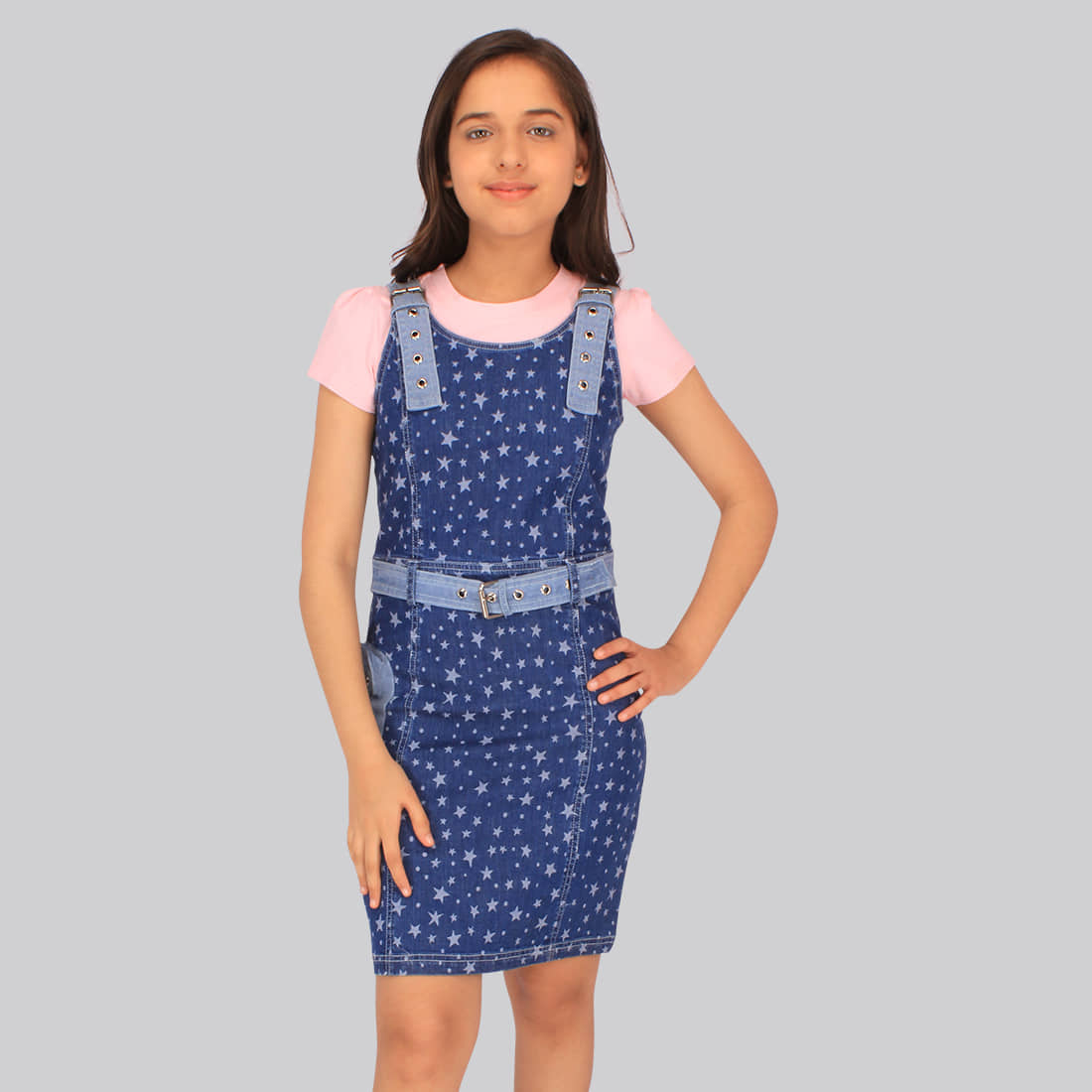 Cutecumber Girls Denim Dungarees ( Pack of 1 , Blue )