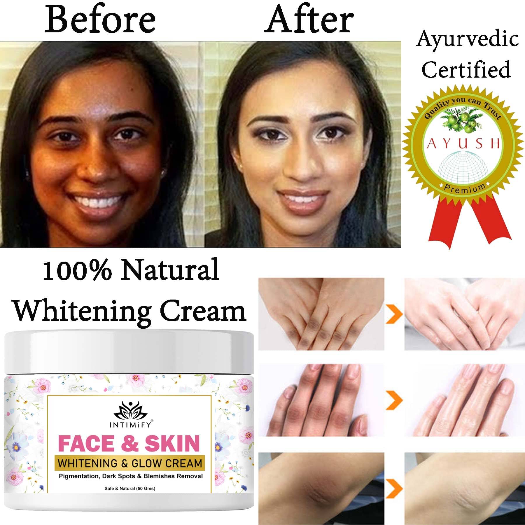 Intimify Face Whitening Cream, goree cream, night cream, skin brightening cream, skin shine, 50 gms Intimify Face Whitening Cream, goree cream, night cream, skin brightening cream, skin shine, 50 gms