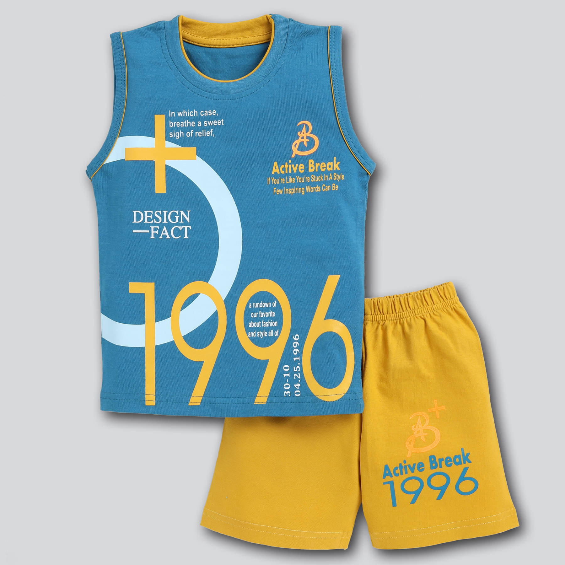     			Mars Infiniti Pack of 1 Boys Cotton T-Shirt & Shorts Set ( Blue )
