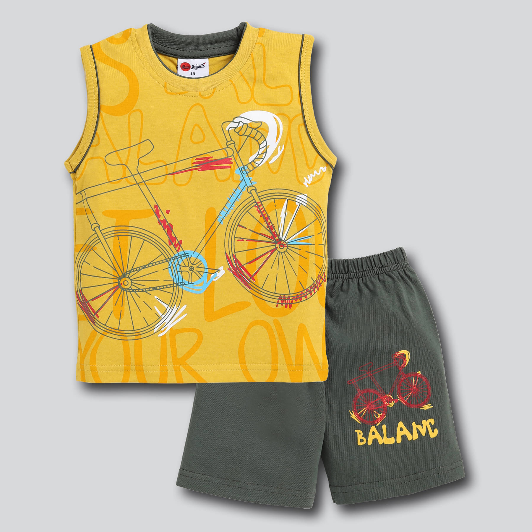     			Mars Infiniti Pack of 1 Boys Cotton T-Shirt & Shorts Set ( Mustard )