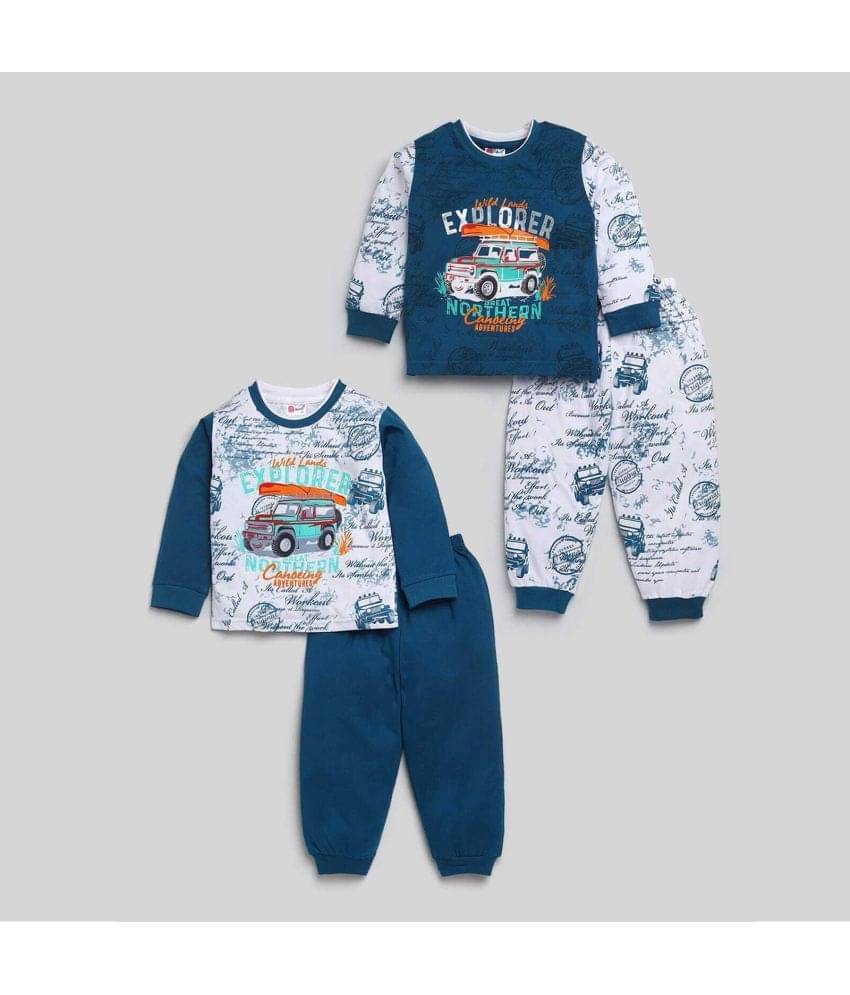 Mars Infiniti Pack of 2 Boys Cotton T-Shirt & Trackpants Set ( Navy Blue ) Mars Infiniti Pack of 2 Boys Cotton T-Shirt & Trackpants Set ( Navy Blue )