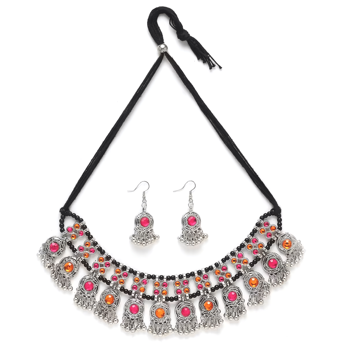 PUJVI - Multi Color Alloy Necklace Set ( Pack of 1 )