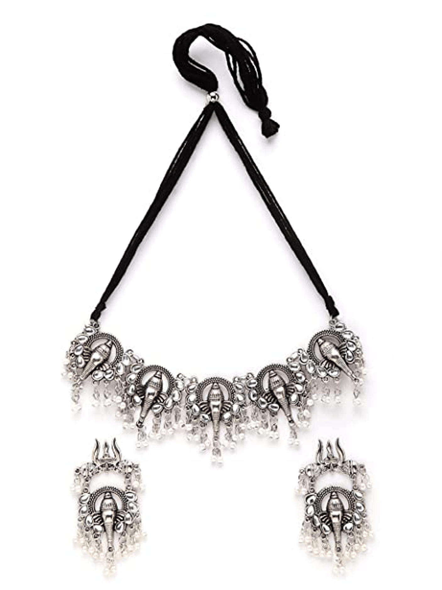 PUJVI - Silver Alloy Necklace Set ( Pack of 1 )