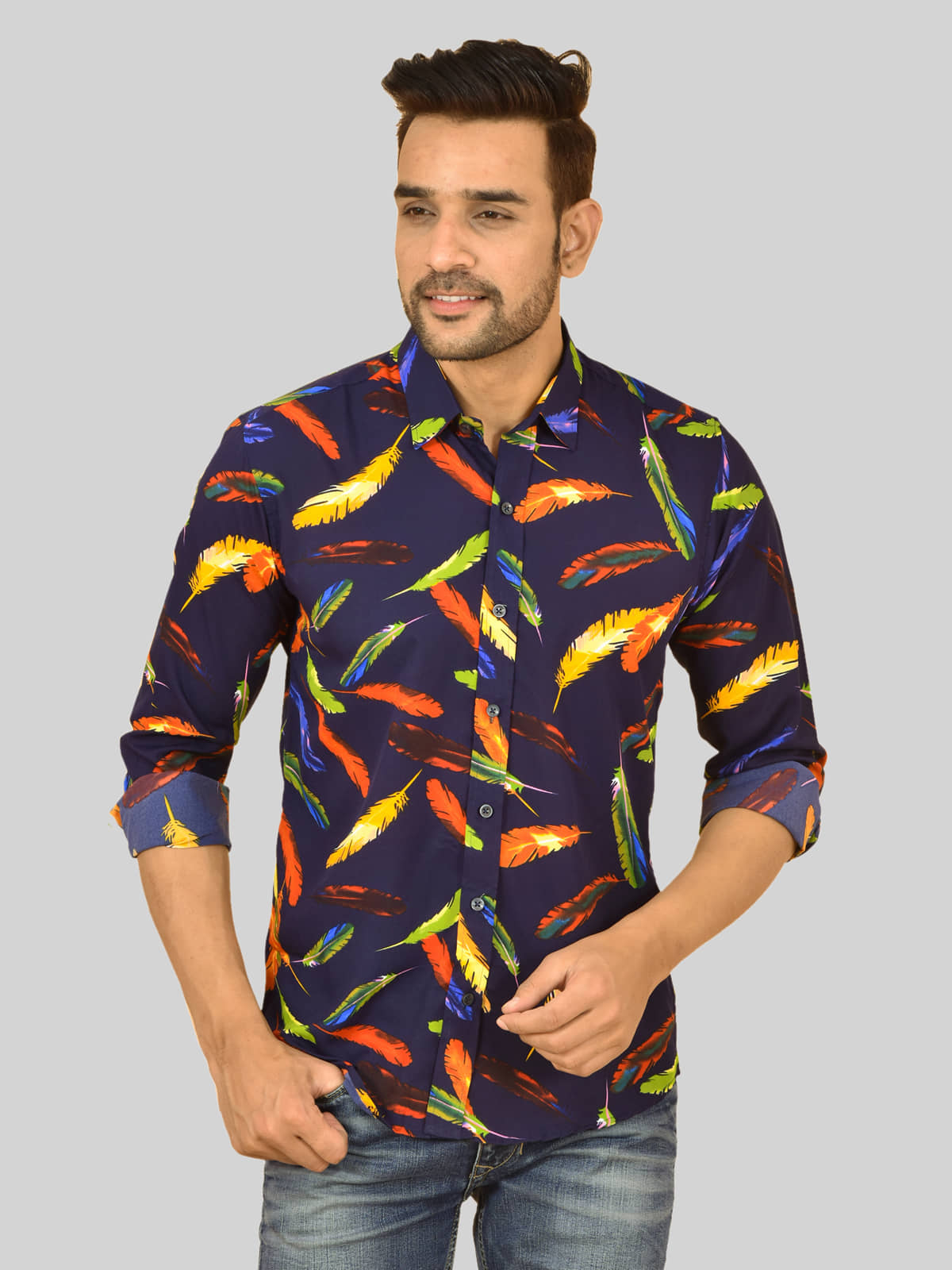QuaClo - Blue Cotton Blend Regular Fit Men's Casual Shirt ( Pack of 1 )